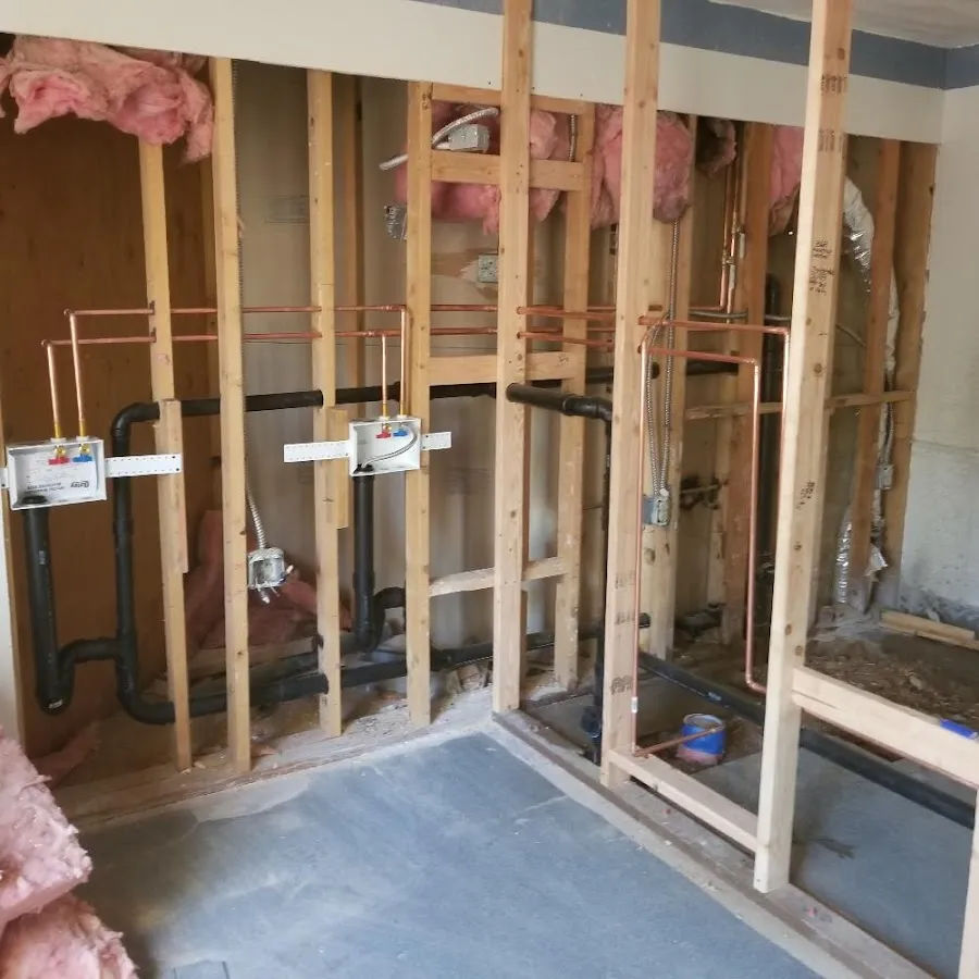 Copper pipe rough-in and plumbing installation in Morehead City